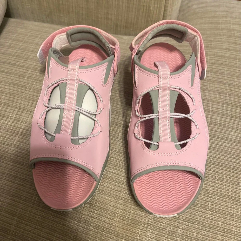 Lands' End Girls Pink Hydro Quest Sport Sandals Size 5 NEW WITH BOX